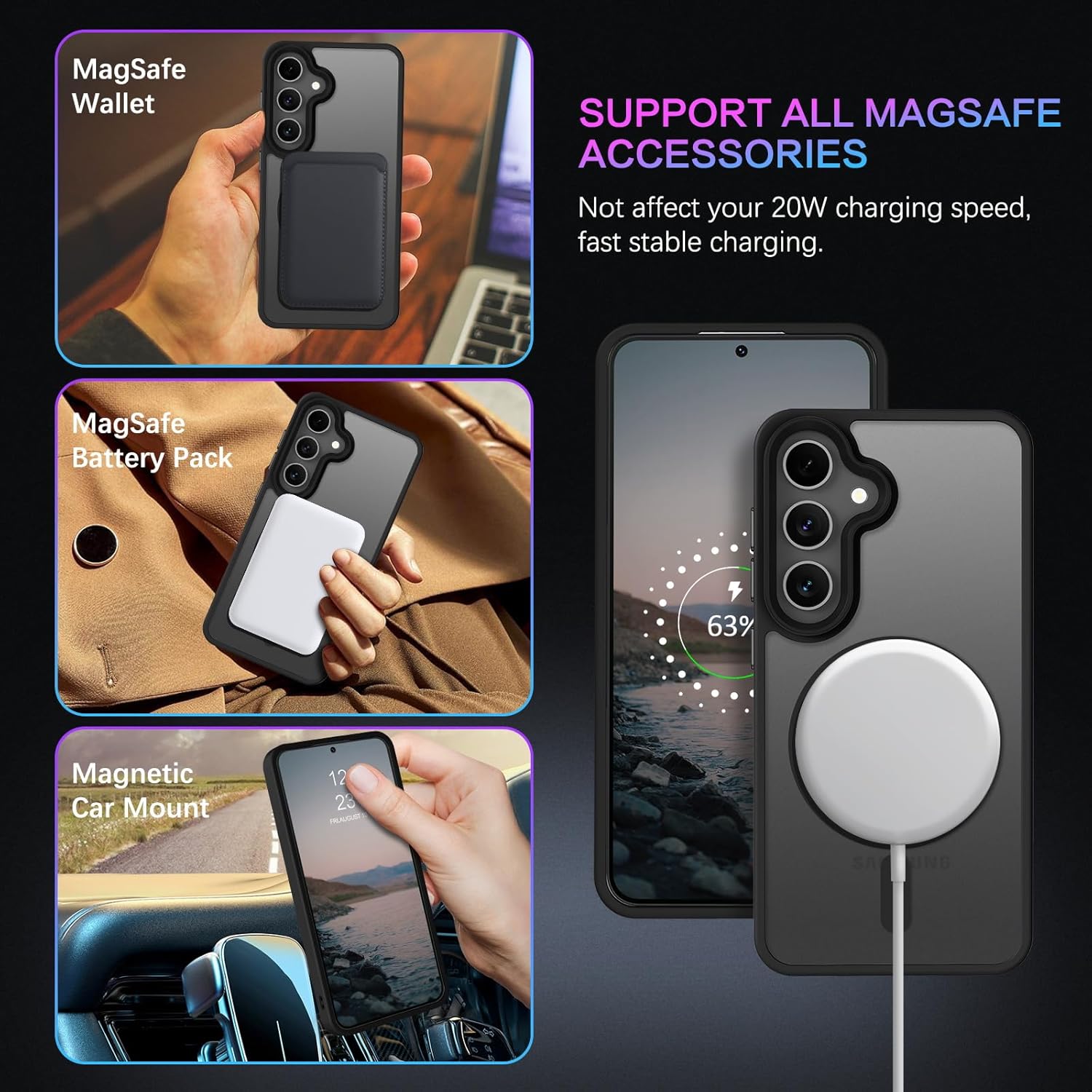 Matte Hybrid Magnetic MagSafe Case for Samsung Galaxy S24 / S25 Matte Hybrid Magnetic MagSafe Case for Samsung Galaxy S24 / S25